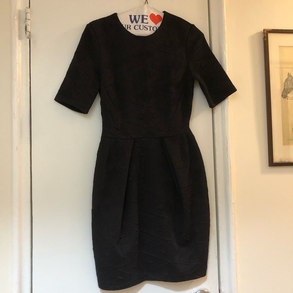 H&M black collection structured dress